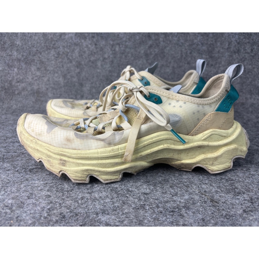 Sorel Kinetic Breakthru Tech Lace Womens 8.5 Yellow Cream Teal Chunky Sneakers